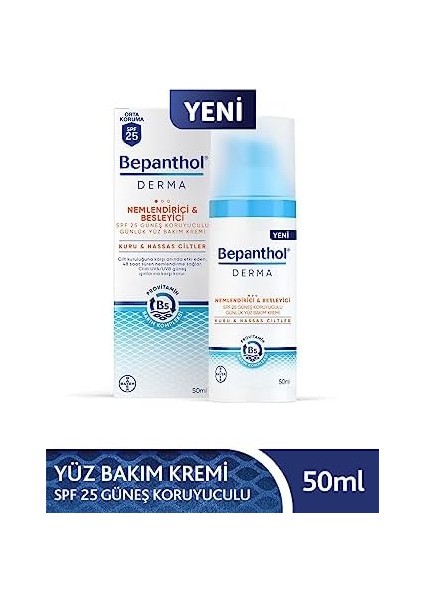 Bepanthol Derma Spf 25 Yüz Bakım Kremi 50 ml + 5 Adet Cilt Bakım Kremi 3.5 G