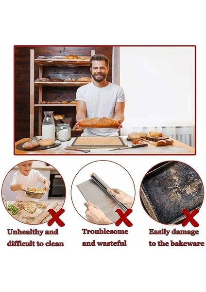 Profesyonel Silikon Pişirme Matı, Yapışmaz, Yıkanabilir, 30 cm x 40 cm (Turuncu) fiyatları