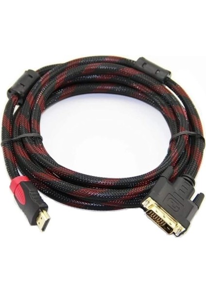 Yüksek Çözünürlüklü HDMI To DVI Dönüştürücü Kablo - 24+1 Pin Bağlantı 1.5 Metre
