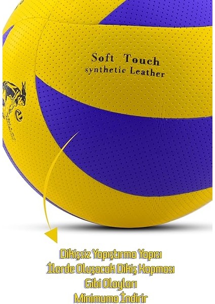 Yapıştırma Voleybol Topu Pompalı Set Soft Touch Iç-Dış Mekan Uygun 8 Panel Mavi 280 Gram fırsatları