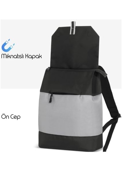 Zen Eco MCE-1301 Sırt Çantası - Çantası, Hırsızlığa Karşı Koruma, Küçük, Mini, 13-14 Inç Laptop, Günlük ve Iş Kullanımı, Şık Tasarım, Üniversite ve Okul Için, Siyah Gri fiyatları