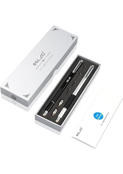 3'ü 1 Arada Kapasitif Disk Kalemi Jel Kalem Combo Dokunmatik Ekran Tabletler Için 4 Değiştirilebilir Disk Ucu ve 2 Yedek Fiber Ucu ile 2 Adet Samsung Galaxy/yüzey/iphone/ipad/lg ve Daha Fazlası modelleri