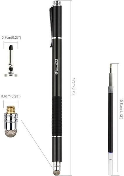 3'ü 1 Arada Kapasitif Disk Kalemi Jel Kalem Combo Dokunmatik Ekran Tabletler Için 4 Değiştirilebilir Disk Ucu ve 2 Yedek Fiber Ucu ile 2 Adet Samsung Galaxy/yüzey/iphone/ipad/lg ve Daha Fazlası fırsatları