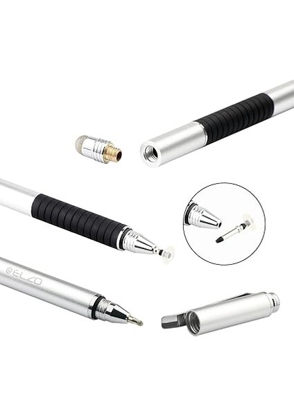 3'ü 1 Arada Kapasitif Disk Kalemi Jel Kalem Combo Dokunmatik Ekran Tabletler Için 4 Değiştirilebilir Disk Ucu ve 2 Yedek Fiber Ucu ile 2 Adet Samsung Galaxy/yüzey/iphone/ipad/lg ve Daha Fazlası indirimleri