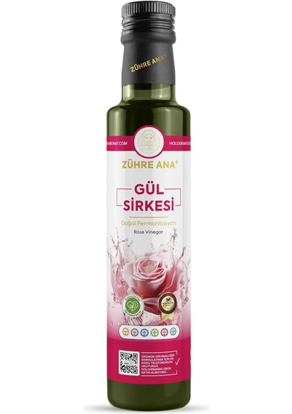 Zühre Ana Gül Sirkesi Doğal Fermantasyon Rose Vinegar 500 ml