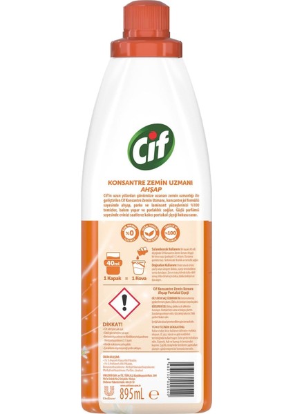 Konsantre Zemin Uzmanı Ahşap ve Laminant Parke Için Yüzey Temizleyici Portakal Çiçeği 895ML modelleri