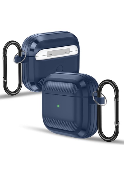 3. Nesil ile Uyumlu Silikon Kılıf Fiber Karbon Görünüm Premium Kılıfı (Lacivert)