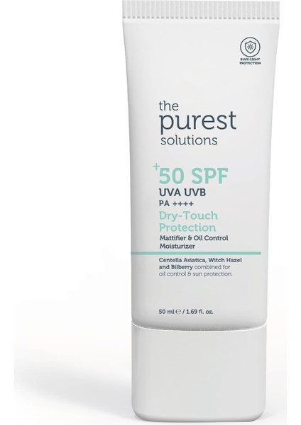 The Purest Solutions, Yağlı ve Karma Ciltler Için Matlaştırıcı Güneş Koruyucu Krem Spf 50, 50 ml
