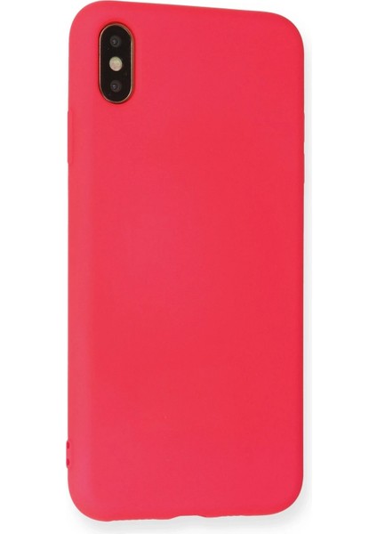 iPhone Xs Max Kılıf Nano Içi Kadife Silikon - Koyu PEMBE-(5796) - N239J628-M96239 modelleri