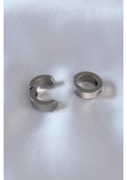 Bfs 316L Çelik Gümüş Renk Sıkıştırmalı Erkek Küpe fiyatları