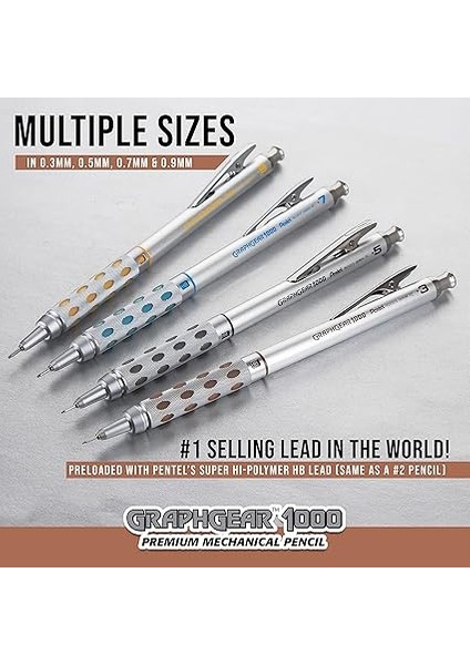 Graphgear 1000 Metal Gövdeli, Gizli Uçlu, Teknik Çizim ve Yazı Için Mekanik Kurşun Kalem, 0.5 Mm, Orijinal Kutusunda indirimleri