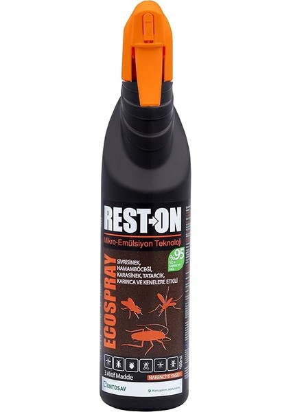 Rest-On Eco-Spray, Hamamböceği, Haşere, Karınca, Sivrisinek, Kene Ilacı Sprey 400 ml