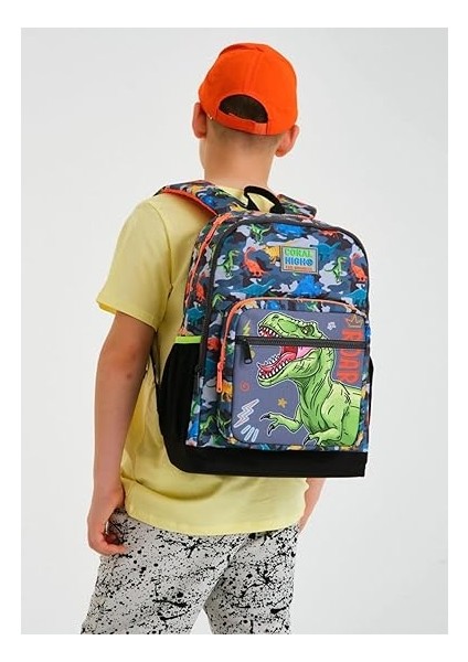 High Gri Yeşil Dinazor Ilkokul ve Günlük Sırt Çantası - Erkek Çocuk modelleri