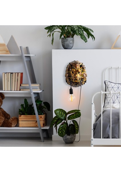 Yak Polyester Aslan Heykel Duvar Apliği Patine, Dekoratif Ambiyans Lamba YAK-029 fiyatları