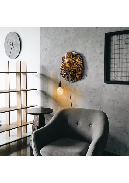 Yak Polyester Aslan Heykel Duvar Apliği Patine, Dekoratif Ambiyans Lamba YAK-029 modelleri