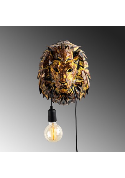 Yak Polyester Aslan Heykel Duvar Apliği Patine, Dekoratif Ambiyans Lamba YAK-029 indirimleri