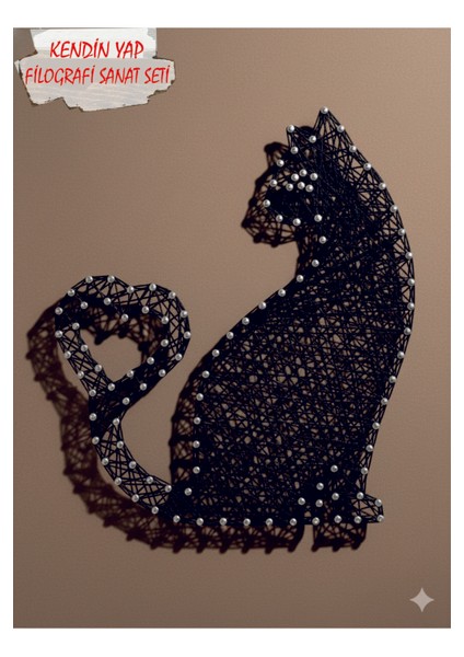 Ip Sanatı Dikkat Geliştirici El Becerisi Çocuk Montessori Eğitimi Filografi Hazır Set Kedi modelleri