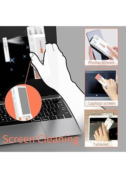 Trend Çok Fonksiyonlu Temizlik Seti Fırça/ekran Silme Özelliği ve Telefon Standı Katlanabilir Notebook/laptop/klavye/macbook ile Uyumlu ve Telefon/tablet/pc/airpods ile Uyumlu Temizleme Kiti fırsatları