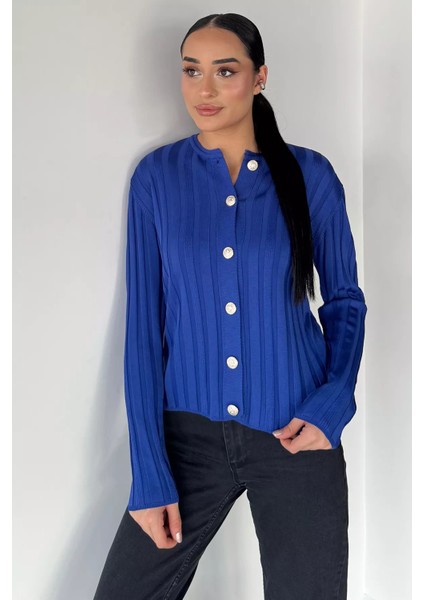 Kadın Düğme Detaylı Triko Hırka (M-L-Xl Uyumludur) P-00018886 fiyatları