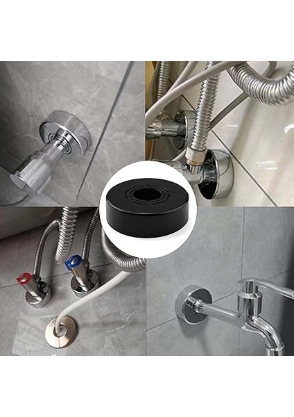 6 Adet Duş Bataryası Rozeti Kapağı Boru Musluk Kapağı Isıtıcı Musluk Rozet Paslanmaz Çelik Valf Delik Musluk Musluk Su Boruları Için Musluk Muslukları (Siyah) modelleri