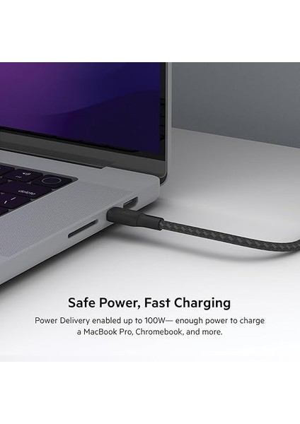 Usb-C Usb-C Usb-If Sertifikalı Çift Örgülü Data ve Şarj Kablosu, 100W, 2 Metre, 25000 Bükülmeye Kadar Dayanıklı, Siyah fiyatları