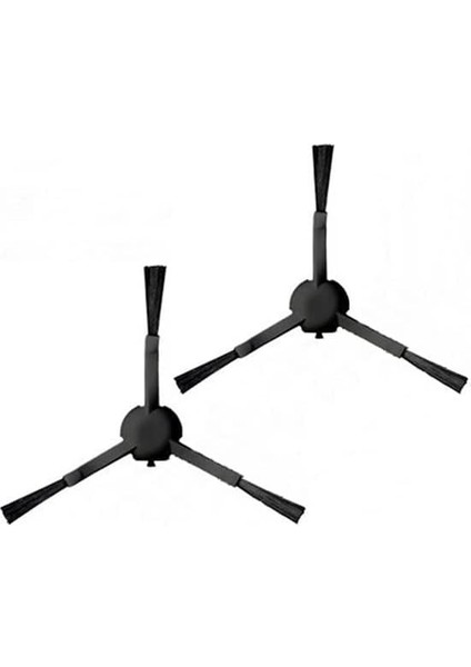 Xiaomi Vacuum Mop 1c/2c ile Uyumlu 2li Siyah Yan Fırça, Xiaomi Vacuum Mop 1c 2c STYTJ01ZHM Mop Pro 2+ 3D Dreame F9 ile Uyumlu 2 Adet Siyah Yan Fırça