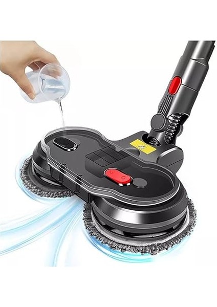Elektrikli Çift Döner Paspas Başlığı Dyson V7 V8 V10 V11 V15 Serisi Için, Mikrofiber Pedli modelleri