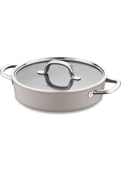 Swiss Crystal Bej Basık Tencere 26 cm fırsatları