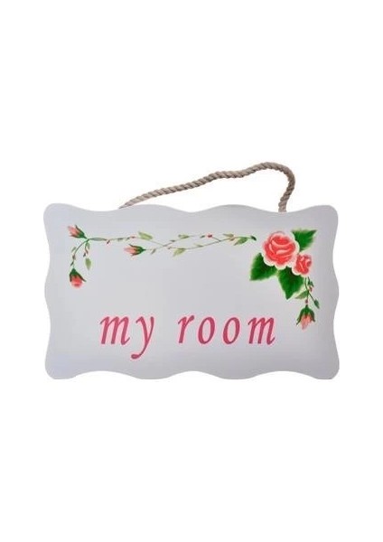 My Room Benim Odam Dekoratif Çiçek Desenli Kapı Askısı modelleri
