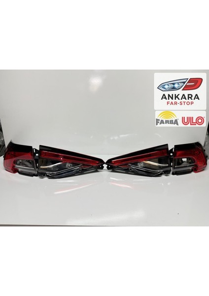 Toyota Corolla 2019 - 2025 Sedan Stop Lambası Sağ - Sol Iç ve Dış Takım (Orjinal Farba - Ulo - 4 Stop Ledsiz Tip) fiyatları