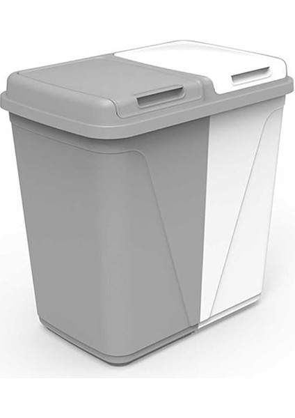 Plastik Violet 90 Litre Çift Gözlü Çamaşır Sepeti Gri-Beyaz indirimleri