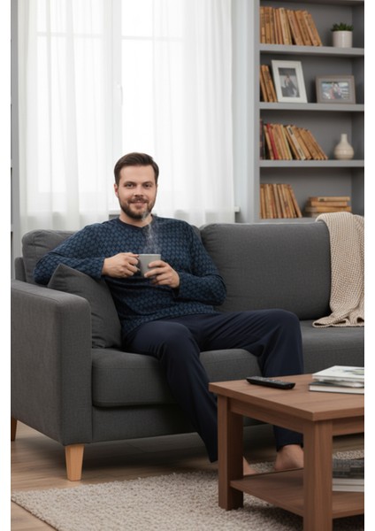 Erkek Büyük Beden Pijama Takımı 9751 Lacivert fiyatları