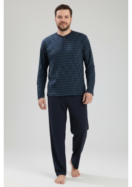 Erkek Büyük Beden Pijama Takımı 9751 Lacivert fırsatları