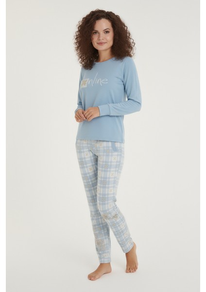 Luxury Thermal Online Çiçek Desenli Kadın Polar Kışlık Pijama Takımı – 42063 fiyatları