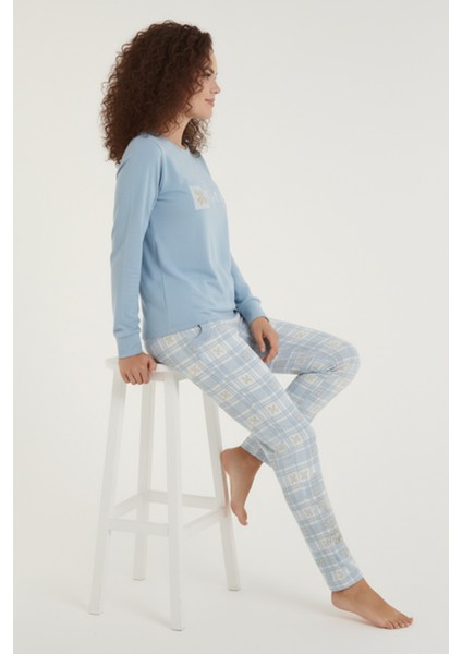 Luxury Thermal Online Çiçek Desenli Kadın Polar Kışlık Pijama Takımı – 42063 modelleri