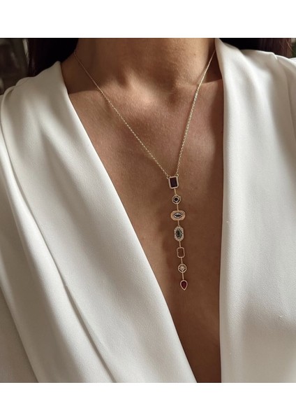 Silver Zincir Taşlı Dekolte Kolye fiyatları