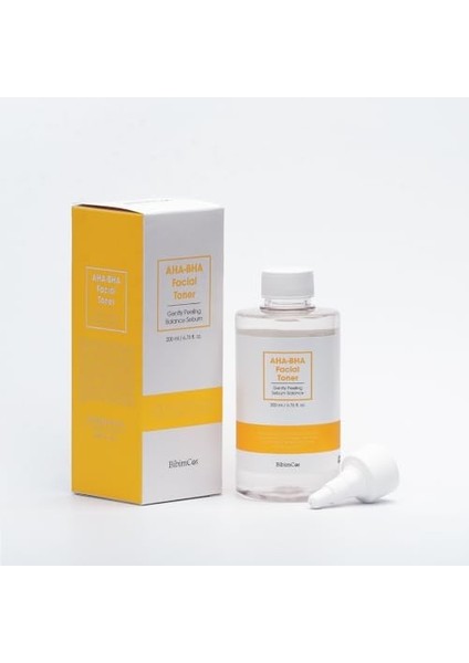 Bibimcos Yüz Toniği Aha-Bha Peeling ve Arındırıcı Tonik, Pürüzsüz, Işıltılı Ciltler Için Nazik Cilt Bakımı, Sebum Dengesini Korur, 200 ml