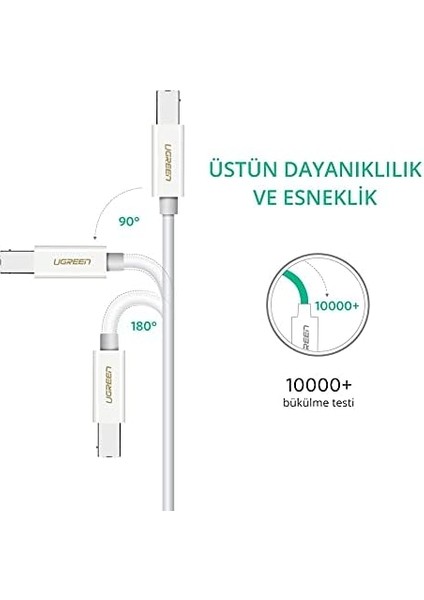 Type-C USB B Yazıcı Kablosu, 1.5 Metre, Beyaz modelleri