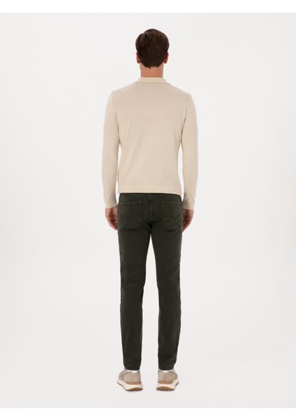 Erkek Yeşil Slim Fit Pamuk Karışımlı Jean Pantolon 50308687-VR054 fırsatları