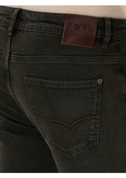 Erkek Yeşil Slim Fit Pamuk Karışımlı Jean Pantolon 50308687-VR054