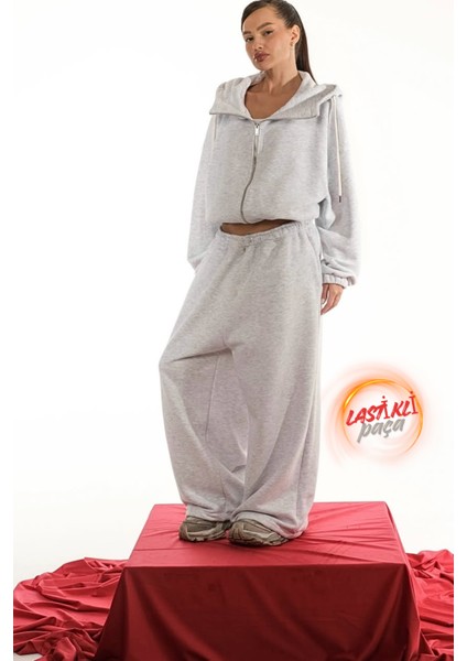 Unisex Kışlık Şardonlu Baggy Eşofman Altı 2 Cepli Ayarlanabilir Paça Lastikli Ultra Bol Rahat Kalıp fiyatları