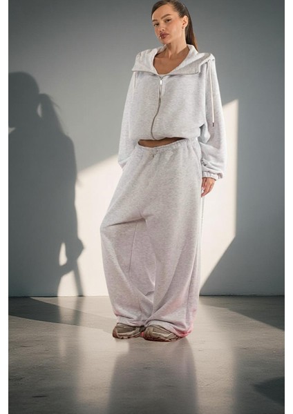 Unisex Kışlık Şardonlu Baggy Eşofman Altı 2 Cepli Ayarlanabilir Paça Lastikli Ultra Bol Rahat Kalıp indirimleri