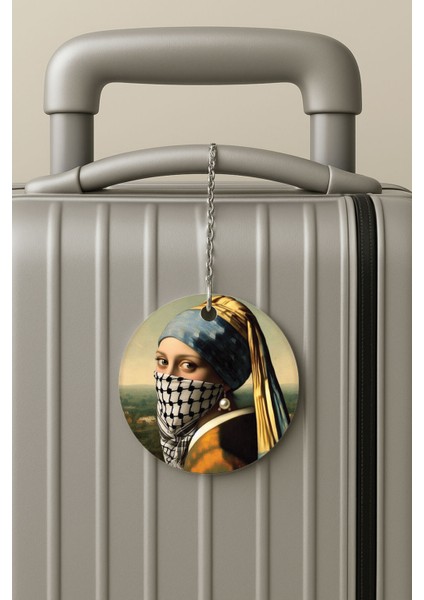 Pleksi Zincirli Bavul Etiketi Seyahat Tatil Için Tasarım Valiz Etiketi Pearl Earrings