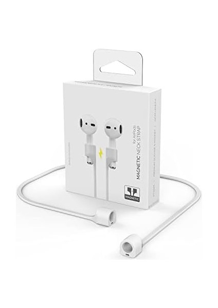 Airpods Uyumlu Mıknatıslı Kulaklık Askısı – Boyun Askısı – Airpods 1-2-3 Pro Uyumlu – Silikon Kordon – 74CM – Spor & Günlük Kullanım – Düşmeye Karşı Koruma Beyaz modelleri