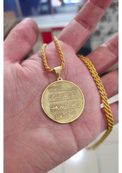 925 Ayar Gümüş 24 Ayar Altın Kaplama Nazar Duası Kolye