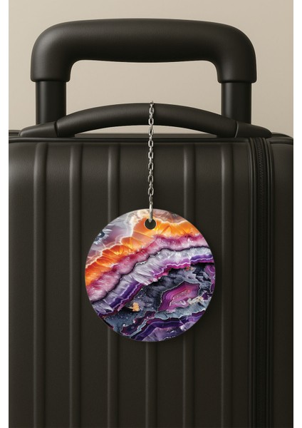 Gizli Hazine Desenli Uv Baskılı Pleksi Bavul Etiketi Seyahat Tatil Valiz Etiketi