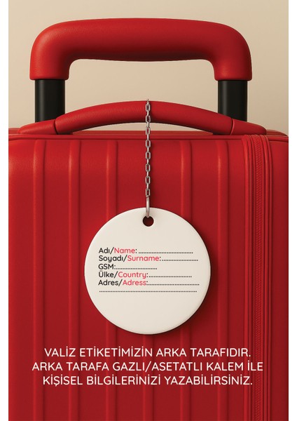 Geri Geri Desenli Uv Baskılı Pleksi Bavul Etiketi Seyahat Tatil Valiz Etiketi fırsatları