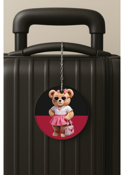 Missteddy Desenli Uv Baskılı Pleksi Bavul Etiketi Seyahat Tatil Valiz Etiketi