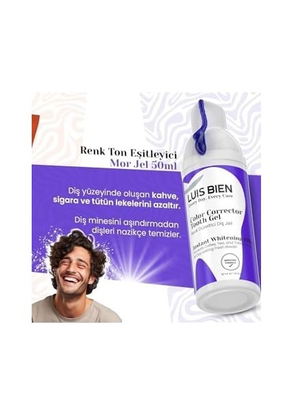 Luis Bien Diş Beyazlatıcı Jel | Renk Tonu Eşitleyici | 50ML | Anında Etki
