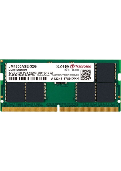 Transcend 32 GB 3200 Mhz CL22 Sodımm JM3200HSE-32G Ddr4 Ram